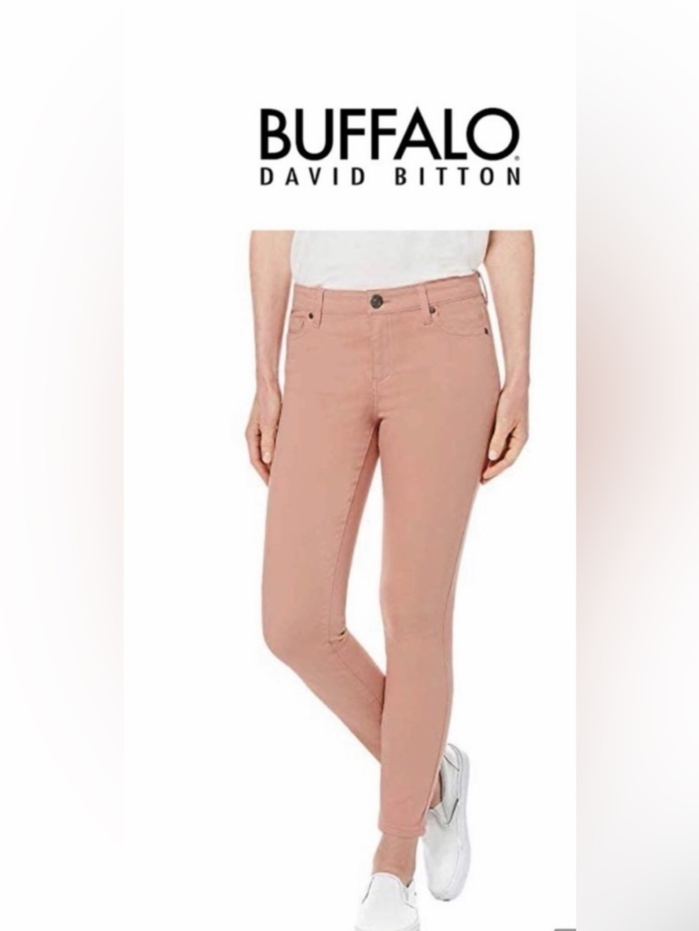 Buffalo David Bitton Aubrey Skinny Mid Rise Jeans in Dusty Rose